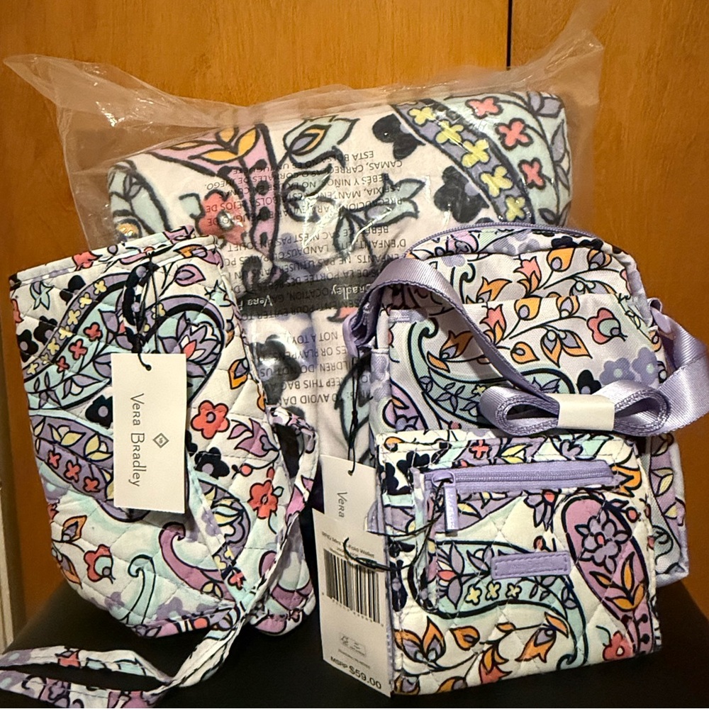 Vera Bradley Lavender Paisley set